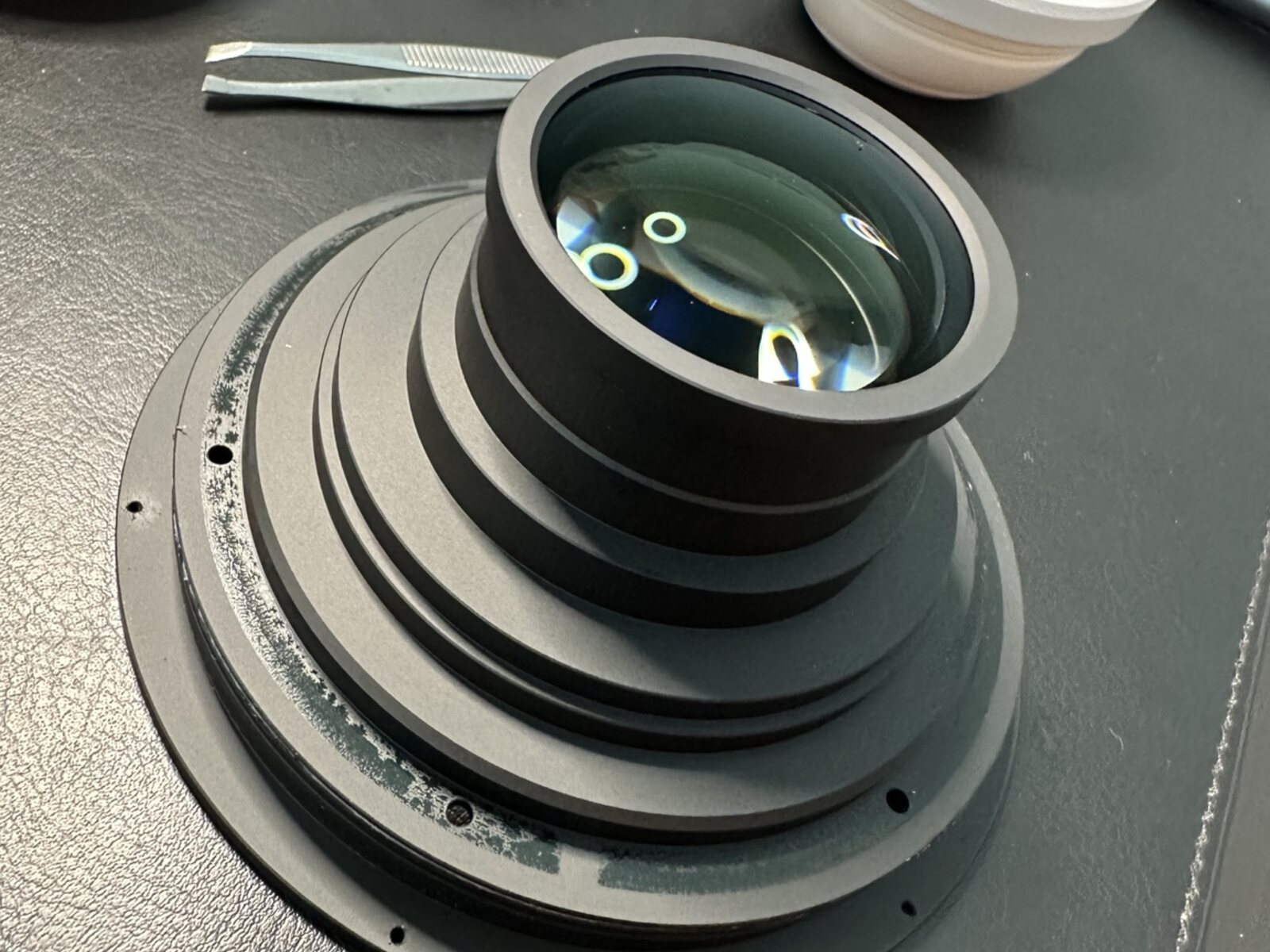 Opened cinema lens assembly during service